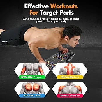 Portable Home Gym Push-Up Board System – Full Body Workout Kit with Resistance Bands, Pilates Bar & AB Roller