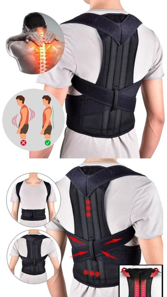Fitnords Neoprene X-Cross Posture Corrector Belt Universal Size Shoulder & Back Support Belt | Back Straightener Brace For Spine & Body Posture Correction | Clavicle Support For Unisex | Universal Size